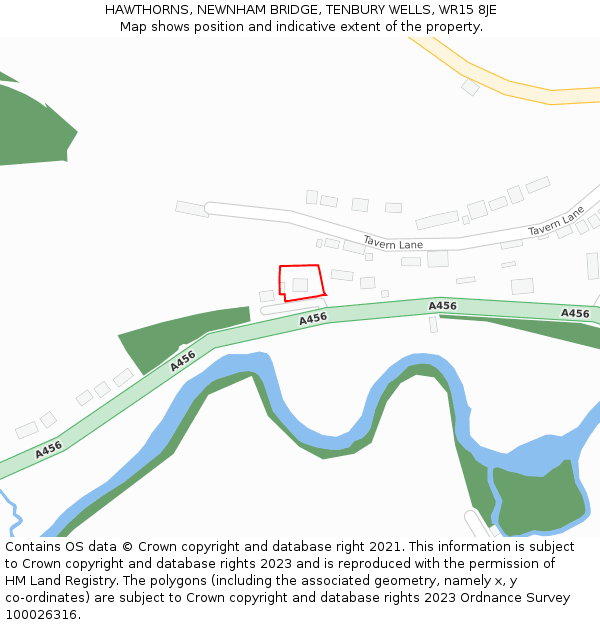 HAWTHORNS, NEWNHAM BRIDGE, TENBURY WELLS, WR15 8JE: Location map and indicative extent of plot