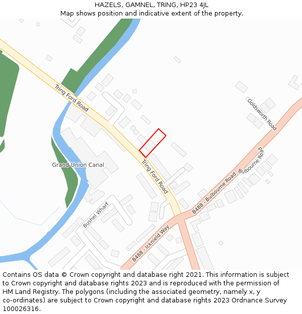 HAZELS, GAMNEL, TRING, HP23 4JL: Location map and indicative extent of plot