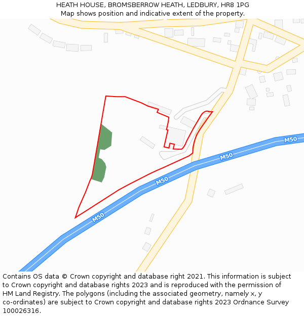 HEATH HOUSE, BROMSBERROW HEATH, LEDBURY, HR8 1PG: Location map and indicative extent of plot