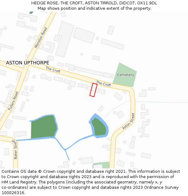 HEDGE ROSE, THE CROFT, ASTON TIRROLD, DIDCOT, OX11 9DL: Location map and indicative extent of plot