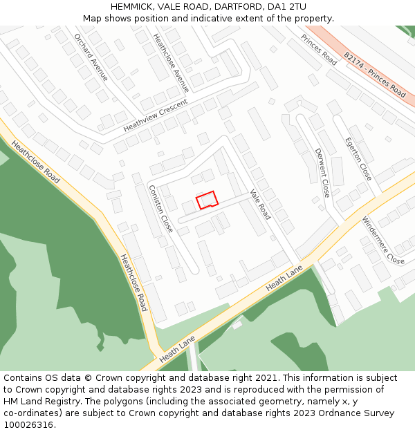 HEMMICK, VALE ROAD, DARTFORD, DA1 2TU: Location map and indicative extent of plot
