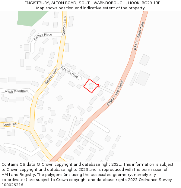 HENGISTBURY, ALTON ROAD, SOUTH WARNBOROUGH, HOOK, RG29 1RP: Location map and indicative extent of plot