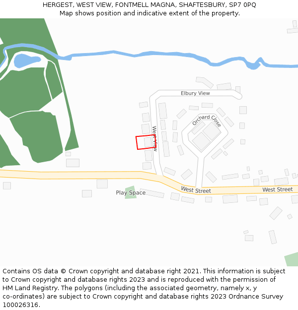 HERGEST, WEST VIEW, FONTMELL MAGNA, SHAFTESBURY, SP7 0PQ: Location map and indicative extent of plot