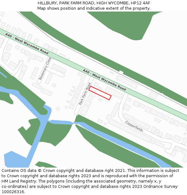 HILLBURY, PARK FARM ROAD, HIGH WYCOMBE, HP12 4AF: Location map and indicative extent of plot