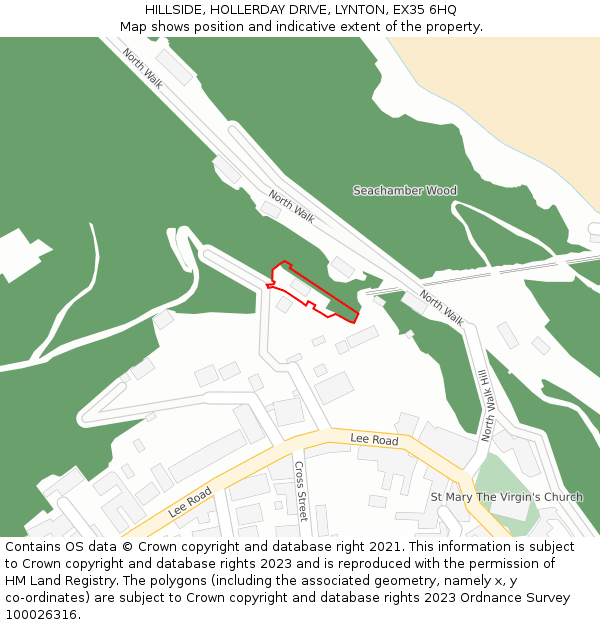 HILLSIDE, HOLLERDAY DRIVE, LYNTON, EX35 6HQ: Location map and indicative extent of plot