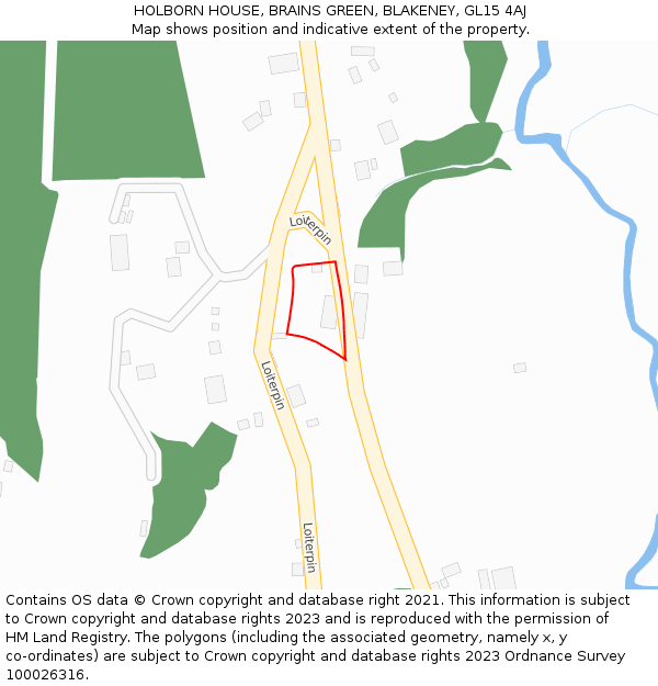 HOLBORN HOUSE, BRAINS GREEN, BLAKENEY, GL15 4AJ: Location map and indicative extent of plot