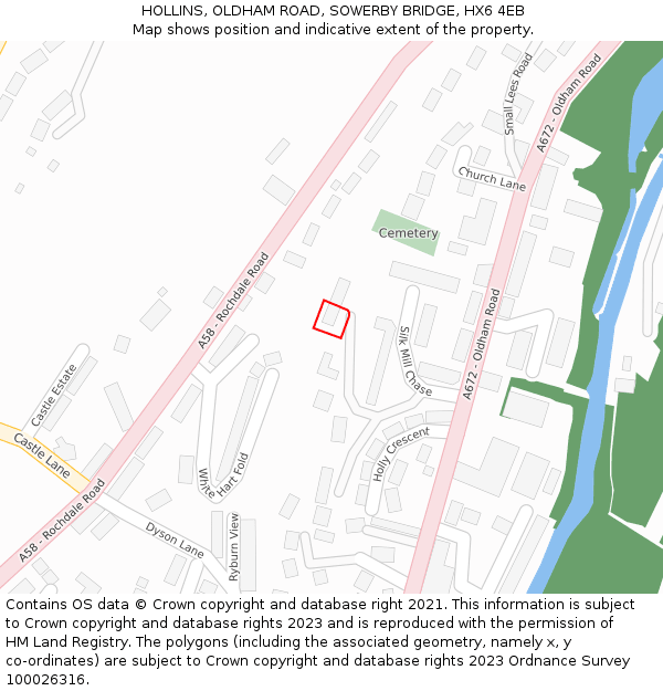 HOLLINS, OLDHAM ROAD, SOWERBY BRIDGE, HX6 4EB: Location map and indicative extent of plot