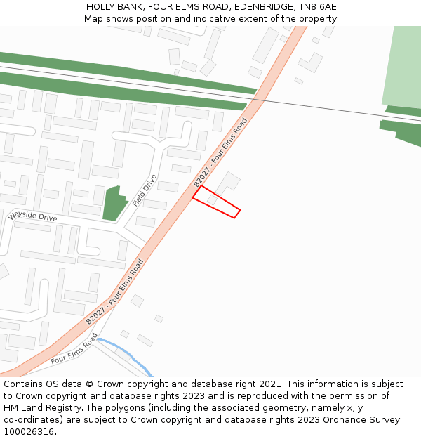 HOLLY BANK, FOUR ELMS ROAD, EDENBRIDGE, TN8 6AE: Location map and indicative extent of plot