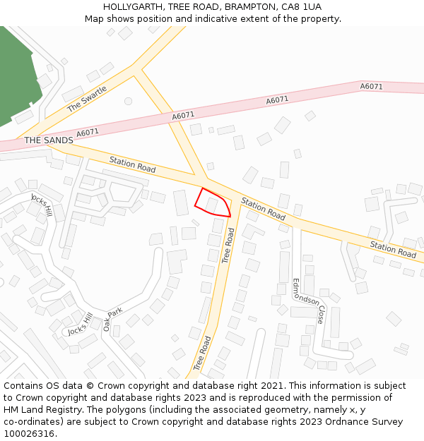 HOLLYGARTH, TREE ROAD, BRAMPTON, CA8 1UA: Location map and indicative extent of plot