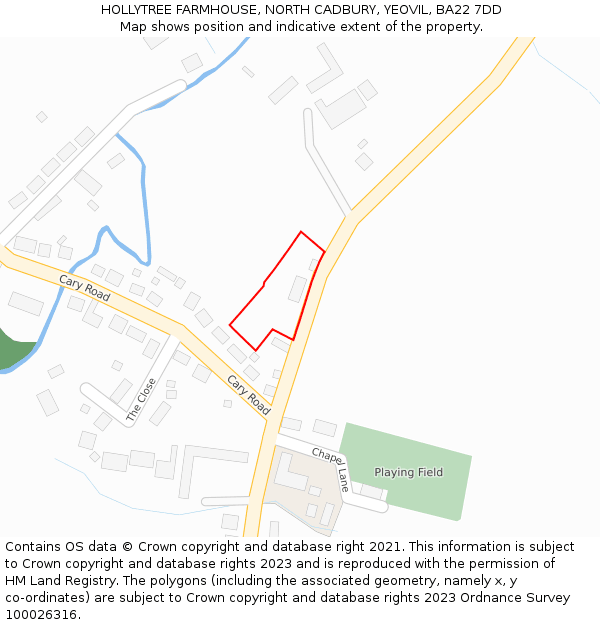 HOLLYTREE FARMHOUSE, NORTH CADBURY, YEOVIL, BA22 7DD: Location map and indicative extent of plot