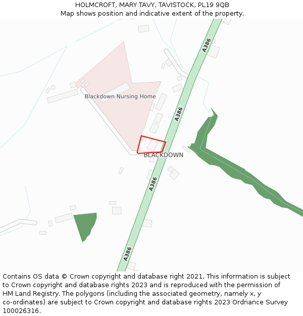 HOLMCROFT, MARY TAVY, TAVISTOCK, PL19 9QB: Location map and indicative extent of plot