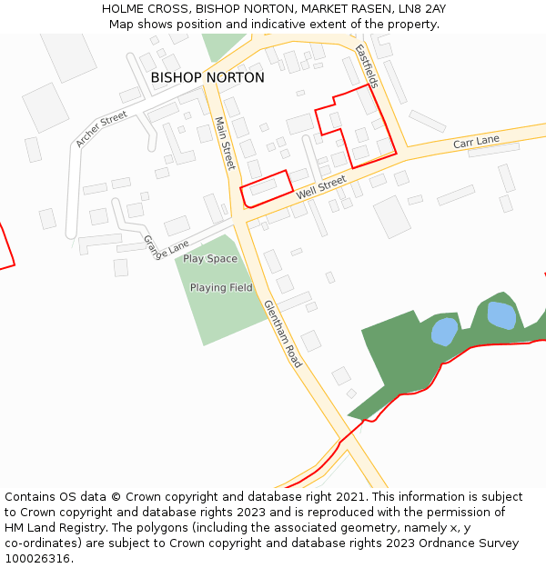 HOLME CROSS, BISHOP NORTON, MARKET RASEN, LN8 2AY: Location map and indicative extent of plot