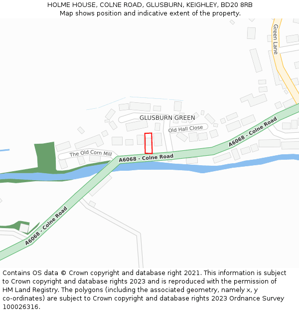 HOLME HOUSE, COLNE ROAD, GLUSBURN, KEIGHLEY, BD20 8RB: Location map and indicative extent of plot