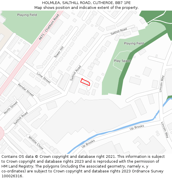 HOLMLEA, SALTHILL ROAD, CLITHEROE, BB7 1PE: Location map and indicative extent of plot