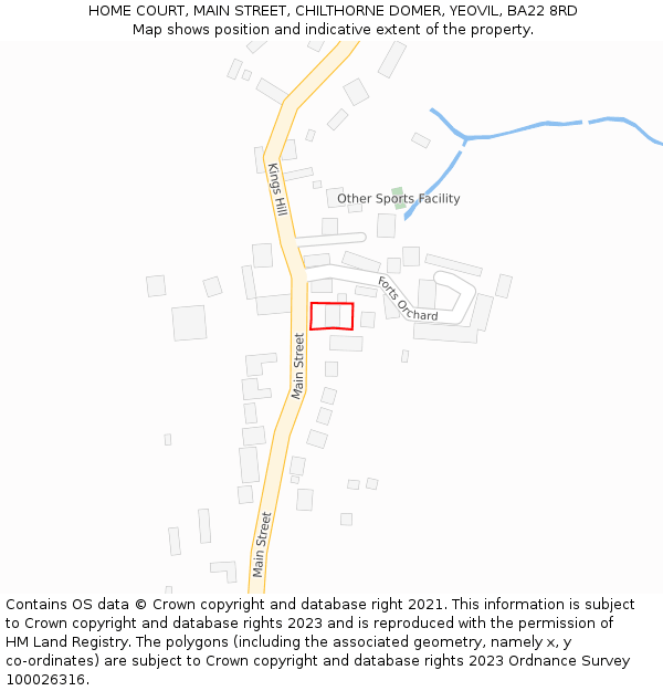 HOME COURT, MAIN STREET, CHILTHORNE DOMER, YEOVIL, BA22 8RD: Location map and indicative extent of plot