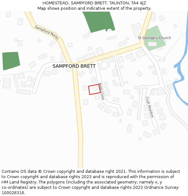 HOMESTEAD, SAMPFORD BRETT, TAUNTON, TA4 4JZ: Location map and indicative extent of plot