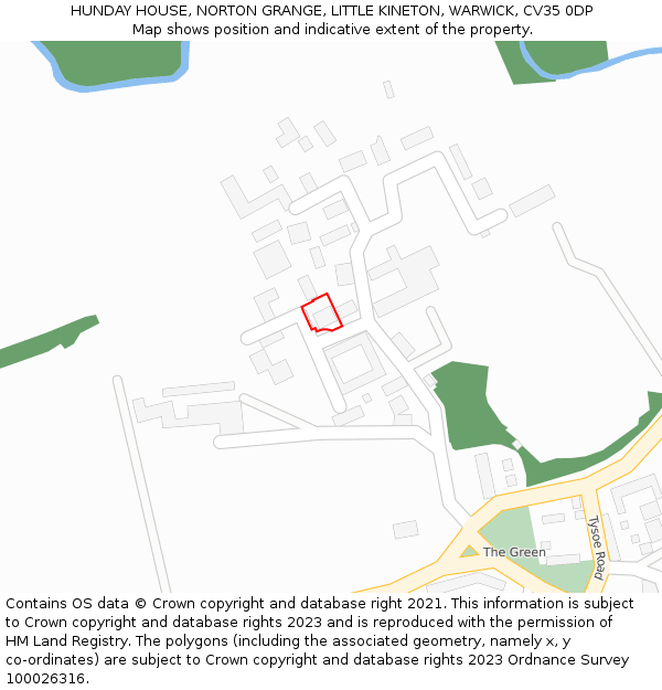 HUNDAY HOUSE, NORTON GRANGE, LITTLE KINETON, WARWICK, CV35 0DP: Location map and indicative extent of plot