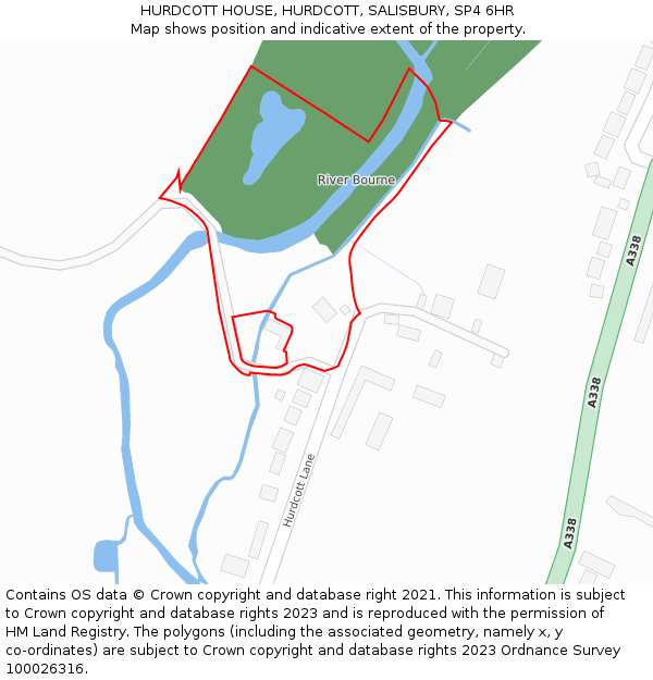 HURDCOTT HOUSE, HURDCOTT, SALISBURY, SP4 6HR: Location map and indicative extent of plot