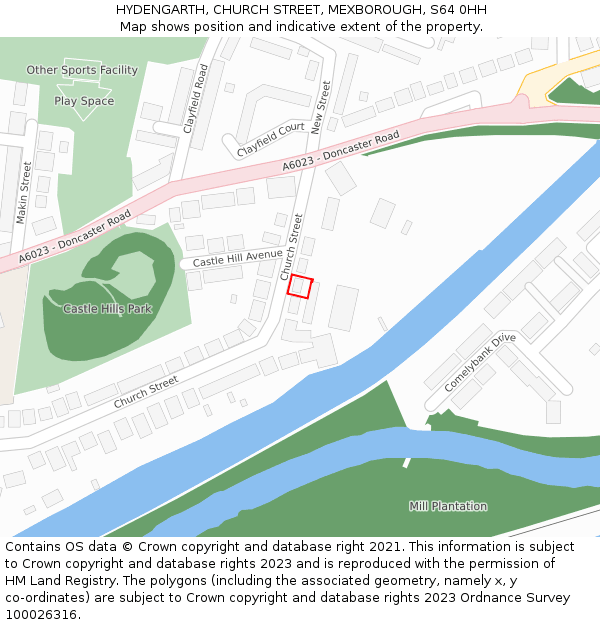 HYDENGARTH, CHURCH STREET, MEXBOROUGH, S64 0HH: Location map and indicative extent of plot