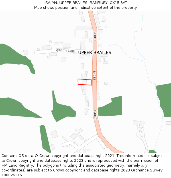 ISALYN, UPPER BRAILES, BANBURY, OX15 5AT: Location map and indicative extent of plot