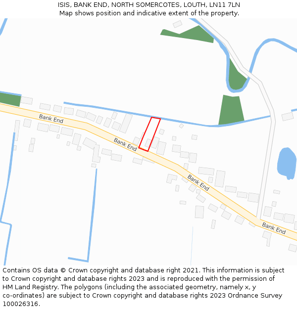 ISIS, BANK END, NORTH SOMERCOTES, LOUTH, LN11 7LN: Location map and indicative extent of plot