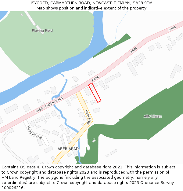 ISYCOED, CARMARTHEN ROAD, NEWCASTLE EMLYN, SA38 9DA: Location map and indicative extent of plot