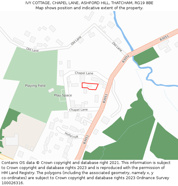 IVY COTTAGE, CHAPEL LANE, ASHFORD HILL, THATCHAM, RG19 8BE: Location map and indicative extent of plot