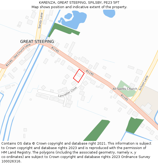 KARENZA, GREAT STEEPING, SPILSBY, PE23 5PT: Location map and indicative extent of plot