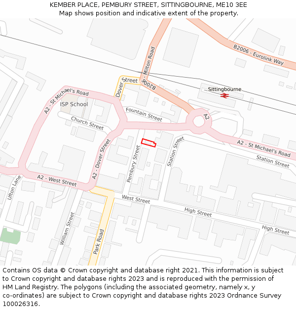 KEMBER PLACE, PEMBURY STREET, SITTINGBOURNE, ME10 3EE: Location map and indicative extent of plot