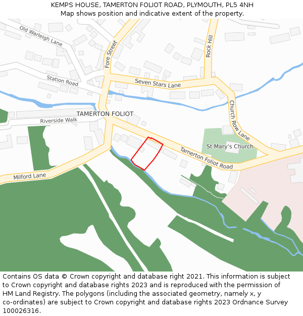 KEMPS HOUSE, TAMERTON FOLIOT ROAD, PLYMOUTH, PL5 4NH: Location map and indicative extent of plot