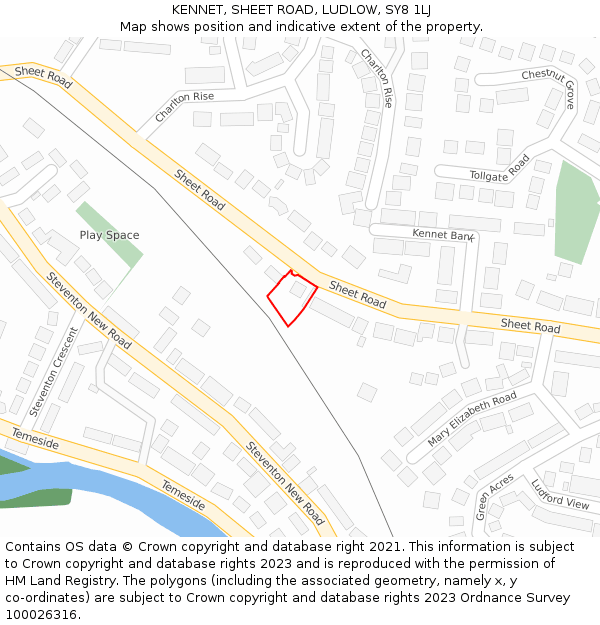 KENNET, SHEET ROAD, LUDLOW, SY8 1LJ: Location map and indicative extent of plot