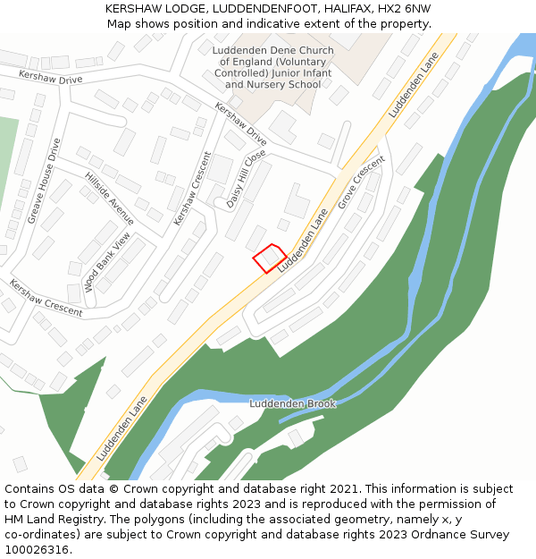 KERSHAW LODGE, LUDDENDENFOOT, HALIFAX, HX2 6NW: Location map and indicative extent of plot