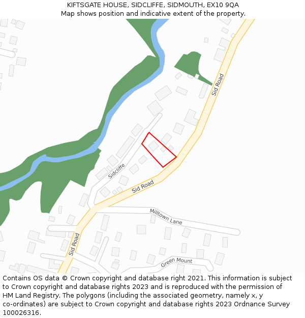 KIFTSGATE HOUSE, SIDCLIFFE, SIDMOUTH, EX10 9QA: Location map and indicative extent of plot