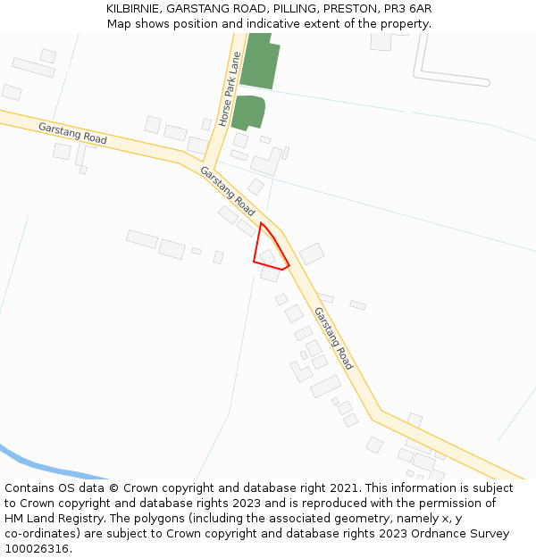 KILBIRNIE, GARSTANG ROAD, PILLING, PRESTON, PR3 6AR: Location map and indicative extent of plot