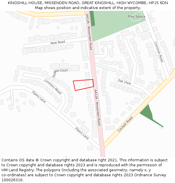 KINGSHILL HOUSE, MISSENDEN ROAD, GREAT KINGSHILL, HIGH WYCOMBE, HP15 6DN: Location map and indicative extent of plot