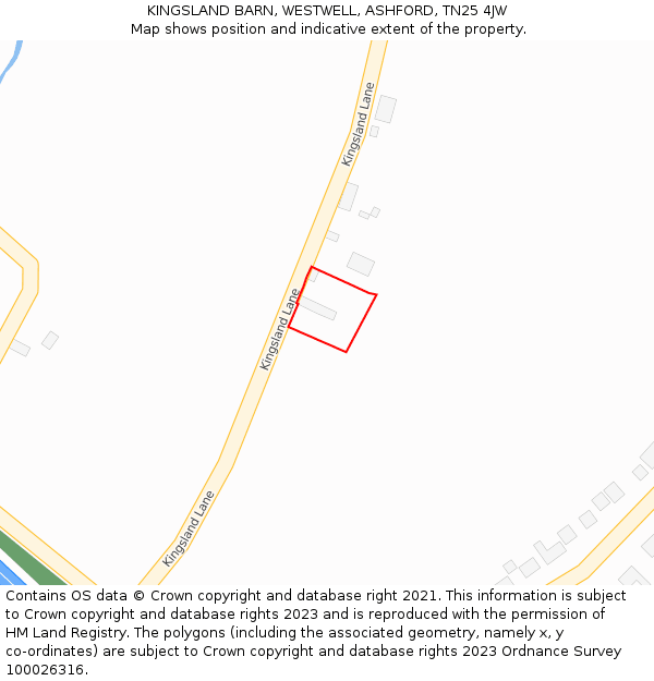 KINGSLAND BARN, WESTWELL, ASHFORD, TN25 4JW: Location map and indicative extent of plot