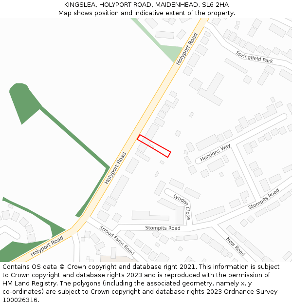 KINGSLEA, HOLYPORT ROAD, MAIDENHEAD, SL6 2HA: Location map and indicative extent of plot
