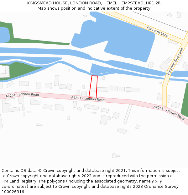 KINGSMEAD HOUSE, LONDON ROAD, HEMEL HEMPSTEAD, HP1 2RJ: Location map and indicative extent of plot