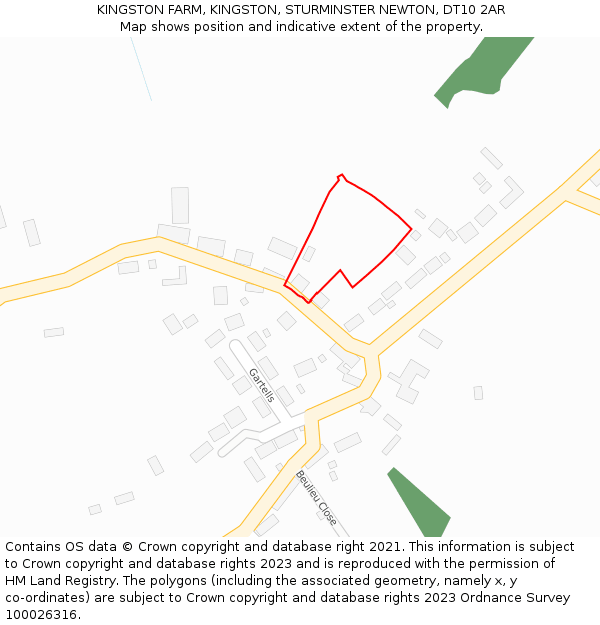 KINGSTON FARM, KINGSTON, STURMINSTER NEWTON, DT10 2AR: Location map and indicative extent of plot