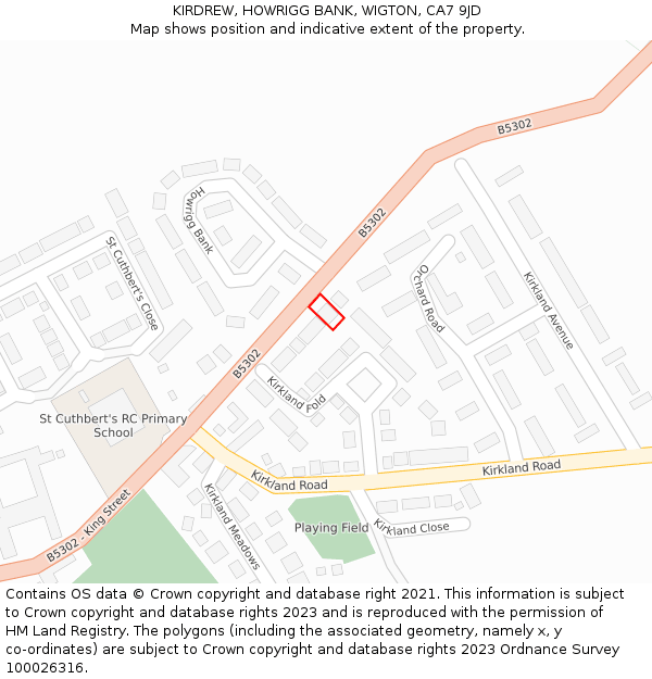 KIRDREW, HOWRIGG BANK, WIGTON, CA7 9JD: Location map and indicative extent of plot