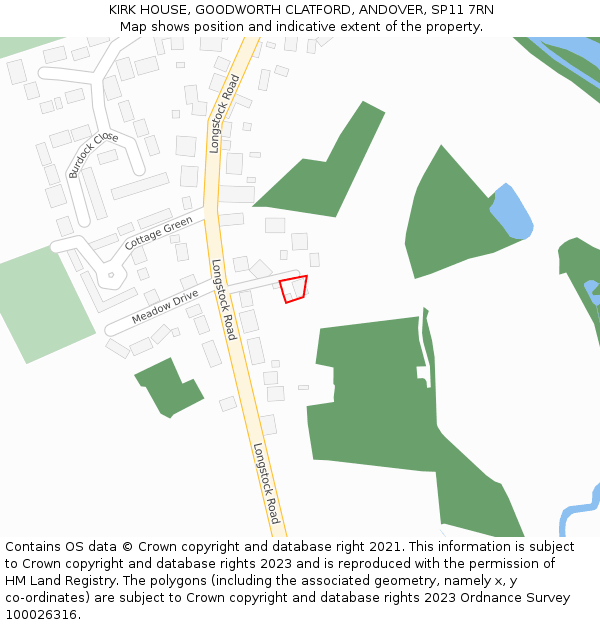 KIRK HOUSE, GOODWORTH CLATFORD, ANDOVER, SP11 7RN: Location map and indicative extent of plot