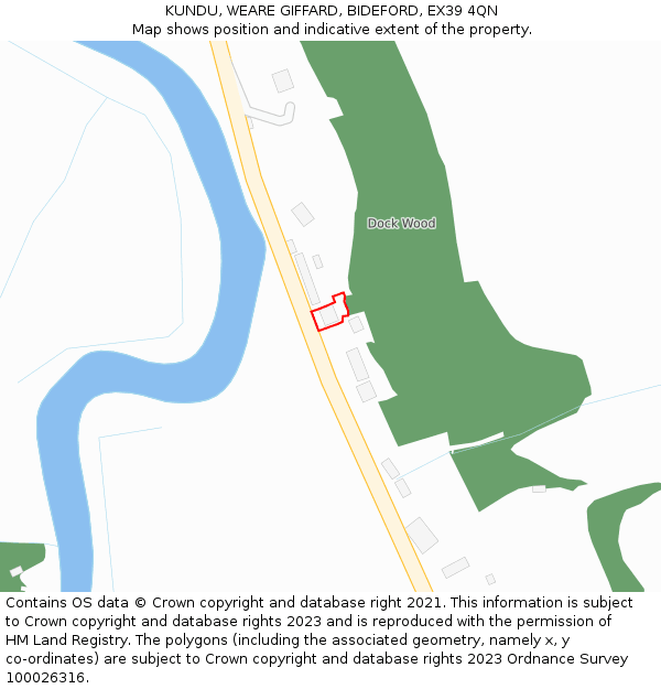KUNDU, WEARE GIFFARD, BIDEFORD, EX39 4QN: Location map and indicative extent of plot