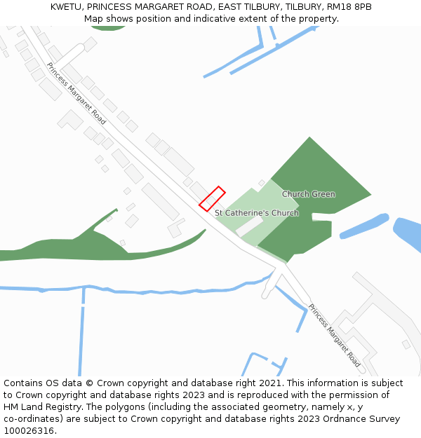 KWETU, PRINCESS MARGARET ROAD, EAST TILBURY, TILBURY, RM18 8PB: Location map and indicative extent of plot