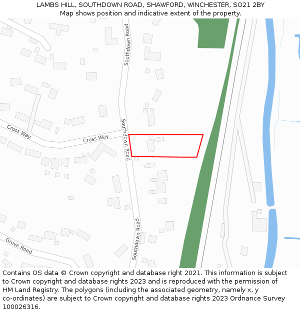 LAMBS HILL, SOUTHDOWN ROAD, SHAWFORD, WINCHESTER, SO21 2BY: Location map and indicative extent of plot