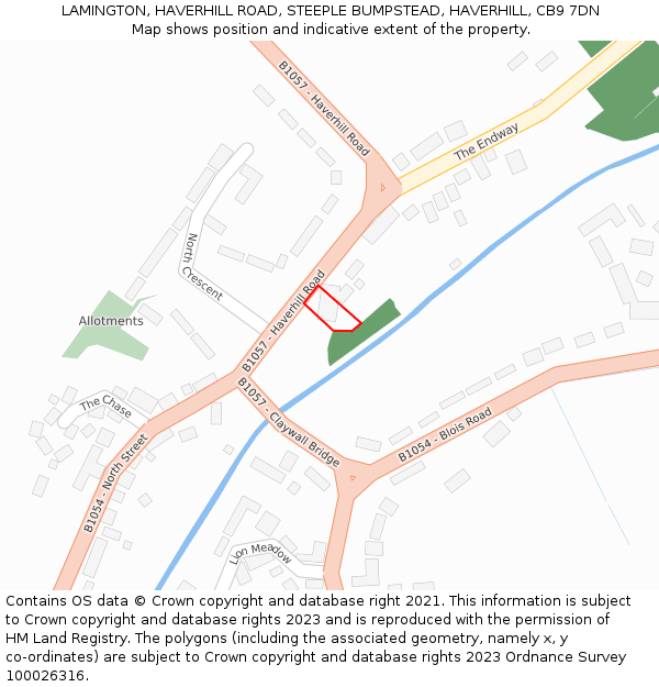 LAMINGTON, HAVERHILL ROAD, STEEPLE BUMPSTEAD, HAVERHILL, CB9 7DN: Location map and indicative extent of plot
