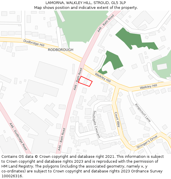 LAMORNA, WALKLEY HILL, STROUD, GL5 3LP: Location map and indicative extent of plot