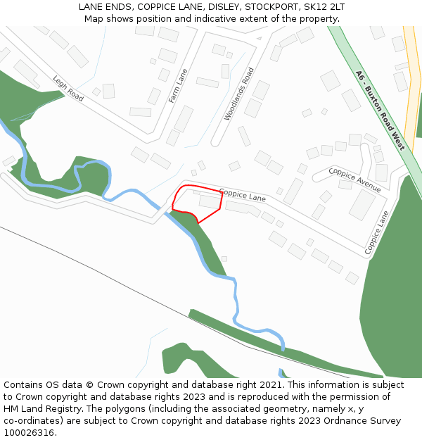 LANE ENDS, COPPICE LANE, DISLEY, STOCKPORT, SK12 2LT: Location map and indicative extent of plot