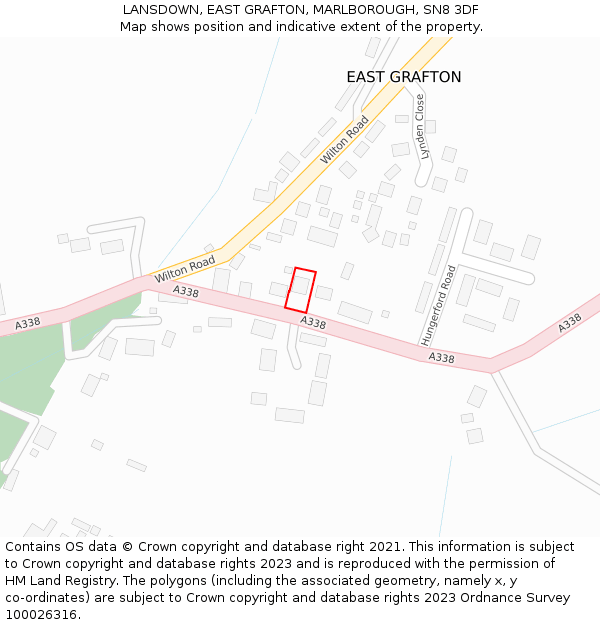 LANSDOWN, EAST GRAFTON, MARLBOROUGH, SN8 3DF: Location map and indicative extent of plot