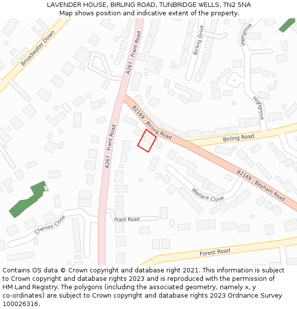 LAVENDER HOUSE, BIRLING ROAD, TUNBRIDGE WELLS, TN2 5NA: Location map and indicative extent of plot