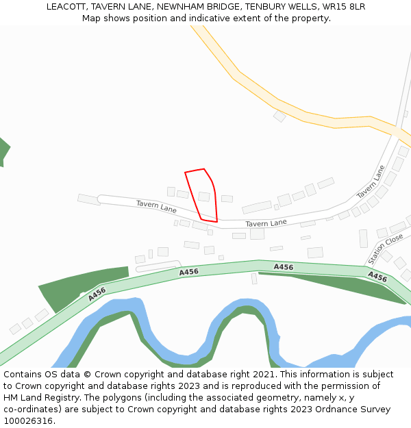 LEACOTT, TAVERN LANE, NEWNHAM BRIDGE, TENBURY WELLS, WR15 8LR: Location map and indicative extent of plot
